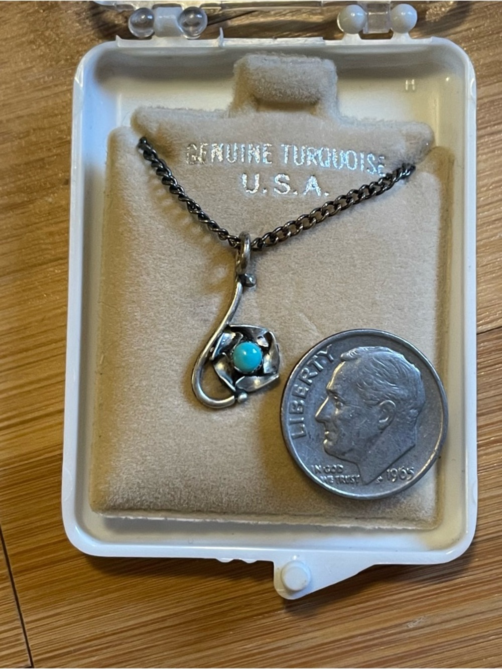Vintage sterling silver turquoise necklace - Picture 3 of 3